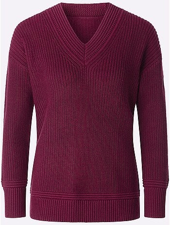 Pull à encolure en v 50% coton - taille standard - witt