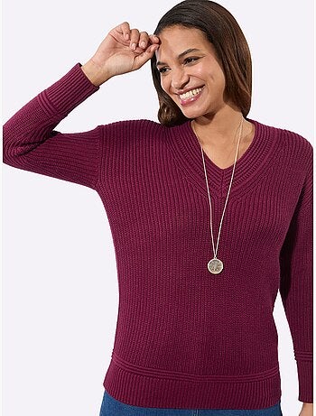 Pull à encolure en v 50% coton - taille standard - witt