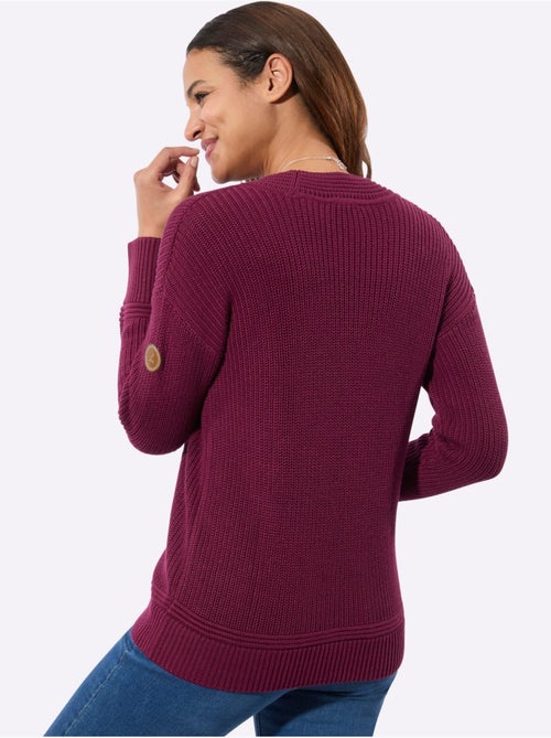 Pull à encolure en v 50% coton - taille standard - witt - Kiabi
