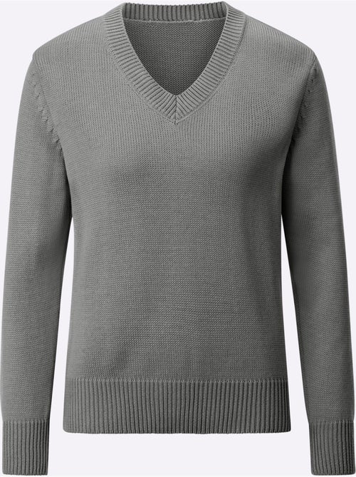 Pull à Encolure En V 50% Coton - Taille Standard - Witt - Kiabi