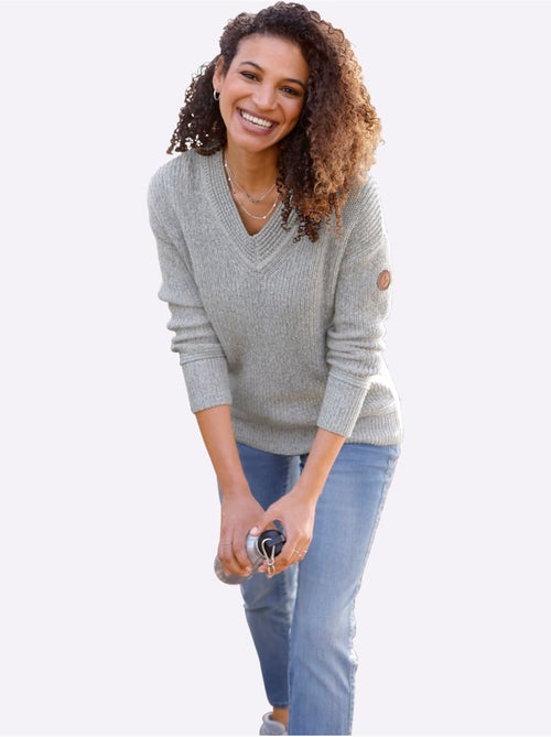 Pull à encolure en v 50% coton - taille standard - witt - Kiabi Pull à encolure en v 50% coton - taille standard - witt - Kiabi
