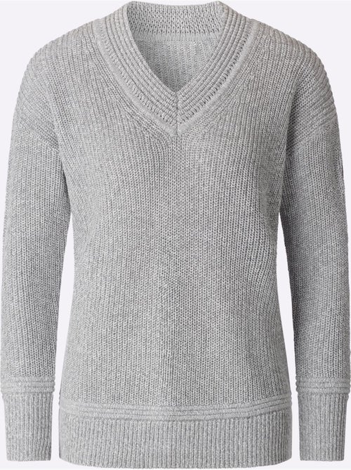 Pull à encolure en v 50% coton - taille standard - witt - Kiabi Pull à encolure en v 50% coton - taille standard - witt - Kiabi