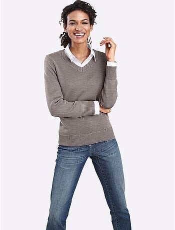 Pull à Encolure En V 50% Coton - Taille Standard - Witt
