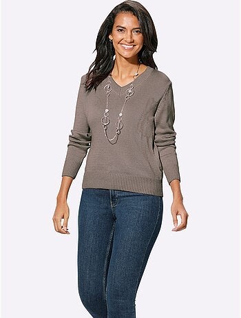 Pull à Encolure En V 50% Coton - Taille Standard - Witt