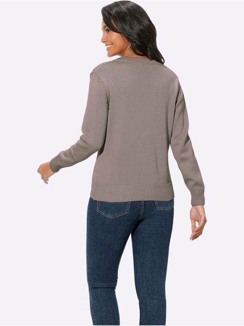 Pull à Encolure En V 50% Coton - Taille Standard - Witt - Kiabi
