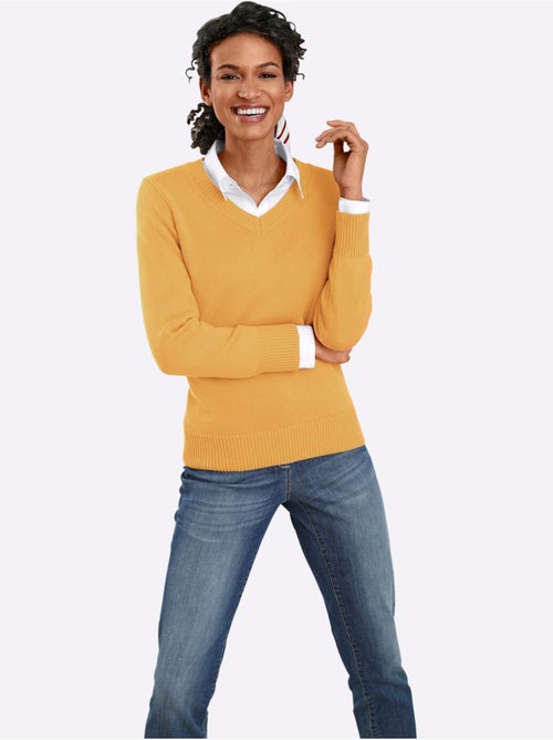 Pull à Encolure En V 50% Coton - Taille Standard - Witt - Kiabi