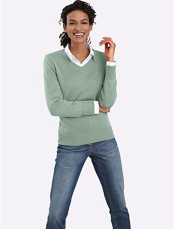 Pull à Encolure En V 50% Coton - Taille Standard - Witt