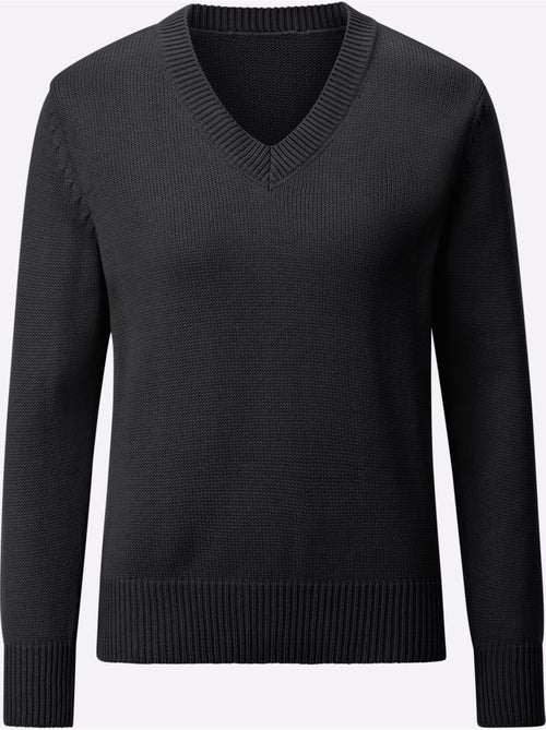 Pull à Encolure En V 50% Coton - Taille Standard - Witt - Kiabi