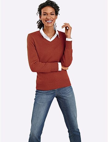 Pull à Encolure En V 50% Coton - Taille Standard - Witt