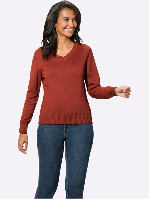 Pull à Encolure En V 50% Coton - Taille Standard - Witt - Kiabi Pull à Encolure En V 50% Coton - Taille Standard - Witt - Kiabi