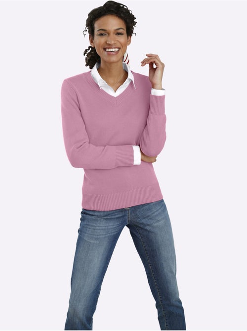 Pull à Encolure En V 50% Coton - Taille Standard - Witt - Kiabi