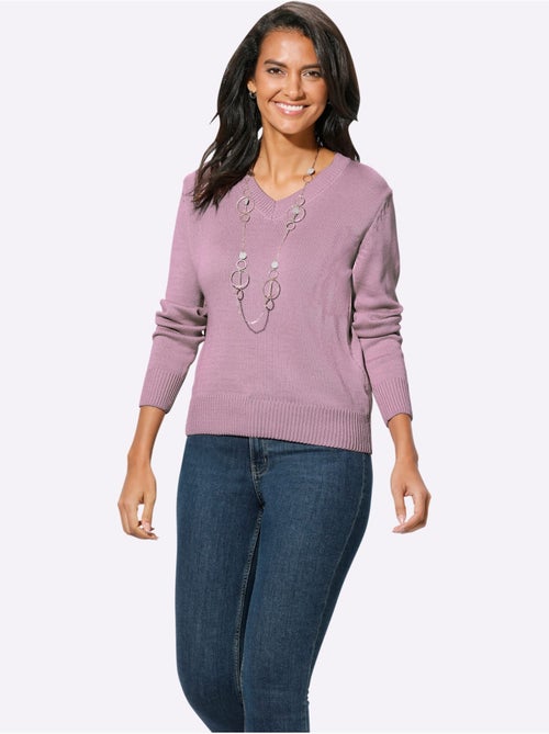 Pull à Encolure En V 50% Coton - Taille Standard - Witt - Kiabi