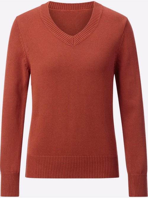 Pull à Encolure En V 50% Coton - Taille Standard - Witt - Kiabi