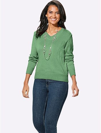 Pull à Encolure En V 50% Coton - Taille Standard - Witt