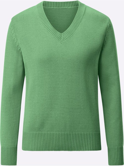 Pull à Encolure En V 50% Coton - Taille Standard - Witt - Kiabi Pull à Encolure En V 50% Coton - Taille Standard - Witt - Kiabi