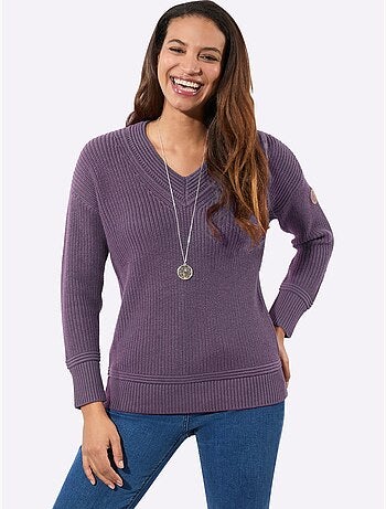 Pull à encolure en v 50% coton - taille standard - witt
