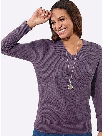 Pull à encolure en v 50% coton - taille standard - witt