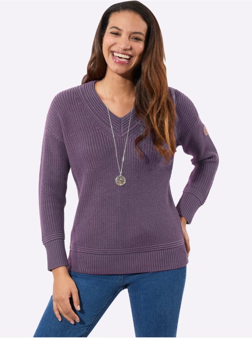 Pull à encolure en v 50% coton - taille standard - witt - Kiabi Pull à encolure en v 50% coton - taille standard - witt - Kiabi