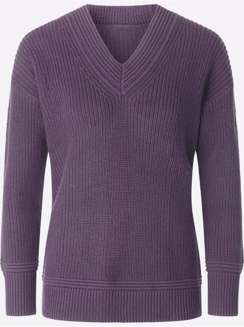 Pull à encolure en v 50% coton - taille standard - witt - Kiabi Pull à encolure en v 50% coton - taille standard - witt - Kiabi