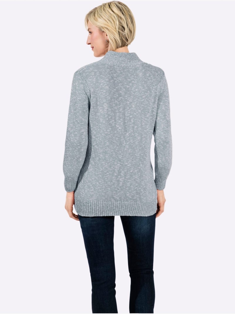 Pull à encolure en v aspect chiné - taille standard - witt Bleu clair - Kiabi