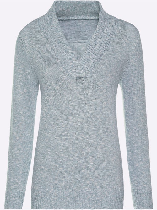 Pull à encolure en v aspect chiné - taille standard - witt - Kiabi Pull à encolure en v aspect chiné - taille standard - witt - Kiabi