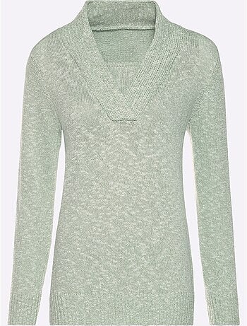 Pull à encolure en v aspect chiné - taille standard - witt