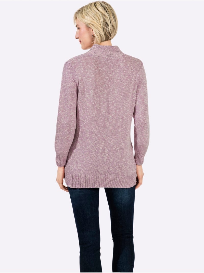 Pull à encolure en v aspect chiné - taille standard - witt Rose - Kiabi