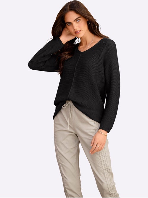 Pull à Encolure En V Encolure V Tendance - Taille Standard - Helline - Kiabi