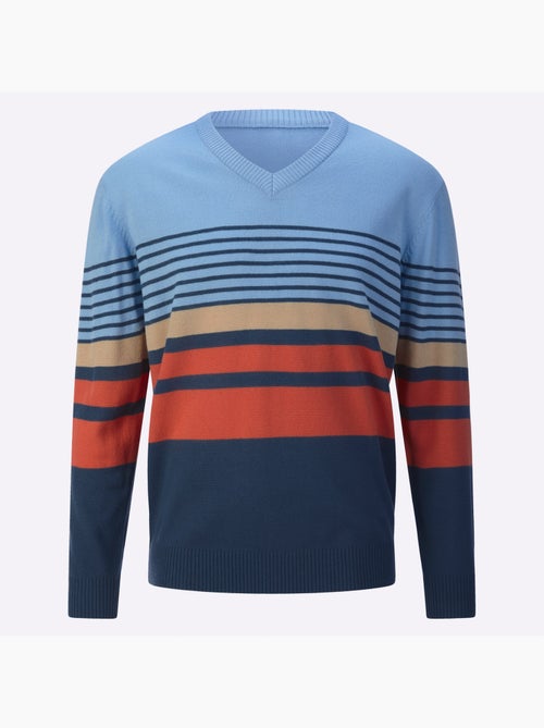 Pull à encolure en v joli motif tricoté - taille standard - moda vilona - Kiabi Pull à encolure en v joli motif tricoté - taille standard - moda vilona - Kiabi