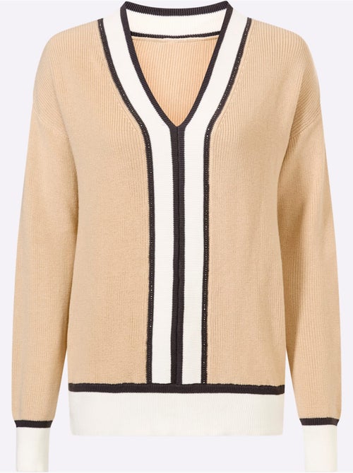 Pull à Encolure En V Pur Coton - Taille Standard - Helline - Kiabi Pull à Encolure En V Pur Coton - Taille Standard - Helline - Kiabi