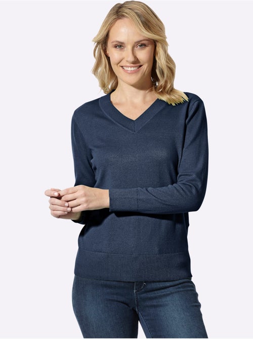 Pull à encolure en v pur coton - taille standard - moda vilona - Kiabi Pull à encolure en v pur coton - taille standard - moda vilona - Kiabi