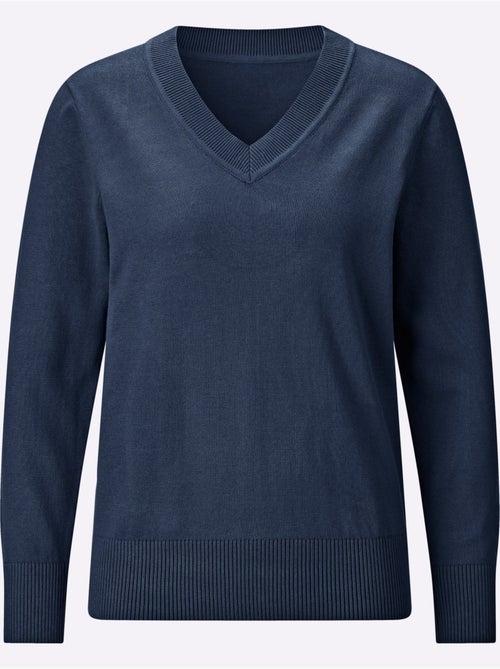 Pull à encolure en v pur coton - taille standard - moda vilona - Kiabi Pull à encolure en v pur coton - taille standard - moda vilona - Kiabi