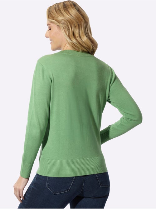 Pull à encolure en v pur coton - taille standard - moda vilona - Kiabi Pull à encolure en v pur coton - taille standard - moda vilona - Kiabi
