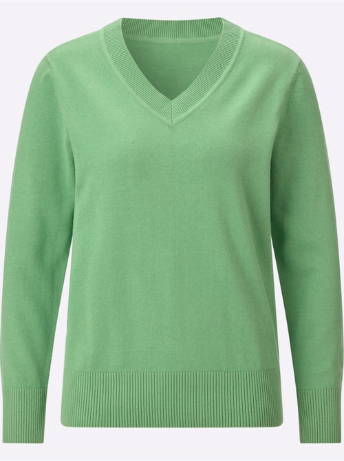 Pull à encolure en v pur coton - taille standard - moda vilona - Kiabi Pull à encolure en v pur coton - taille standard - moda vilona - Kiabi