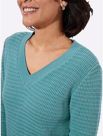 Pull à Encolure En V Pur Coton - Taille Standard - Witt