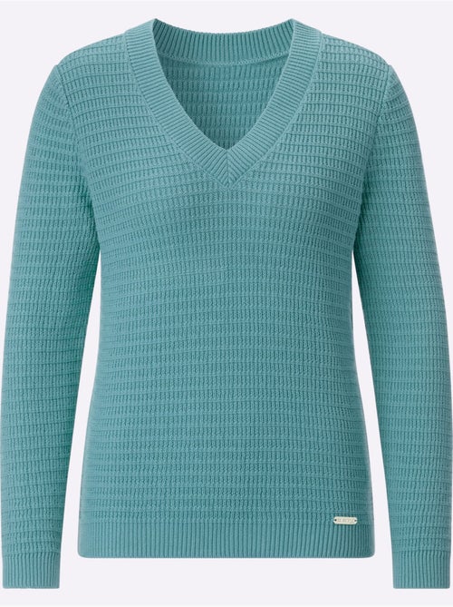Pull à Encolure En V Pur Coton - Taille Standard - Witt - Kiabi Pull à Encolure En V Pur Coton - Taille Standard - Witt - Kiabi