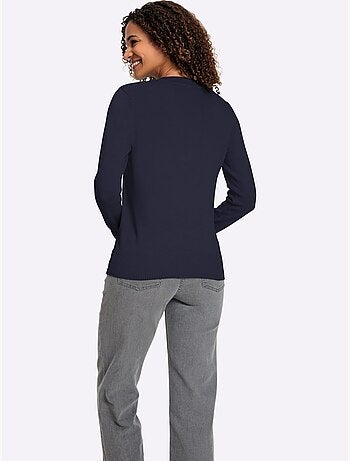 Pull à encolure en v pur coton - taille standard - witt