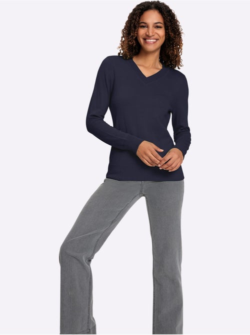 Pull à encolure en v pur coton - taille standard - witt - Kiabi Pull à encolure en v pur coton - taille standard - witt - Kiabi