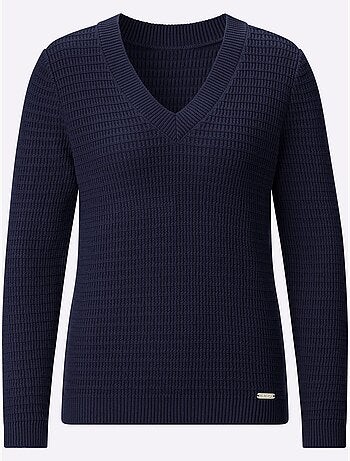 Pull à Encolure En V Pur Coton - Taille Standard - Witt