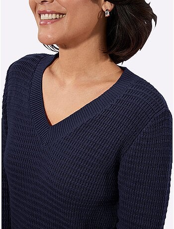 Pull à Encolure En V Pur Coton - Taille Standard - Witt