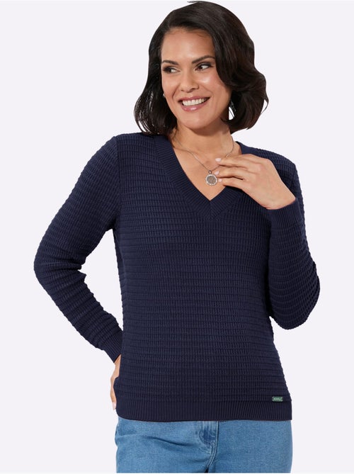 Pull à Encolure En V Pur Coton - Taille Standard - Witt - Kiabi Pull à Encolure En V Pur Coton - Taille Standard - Witt - Kiabi