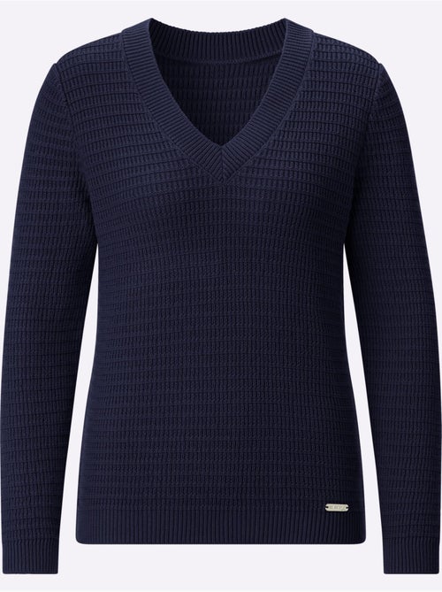 Pull à Encolure En V Pur Coton - Taille Standard - Witt - Kiabi Pull à Encolure En V Pur Coton - Taille Standard - Witt - Kiabi