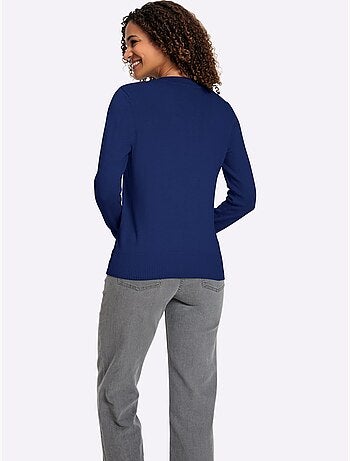 Pull à encolure en v pur coton - taille standard - witt