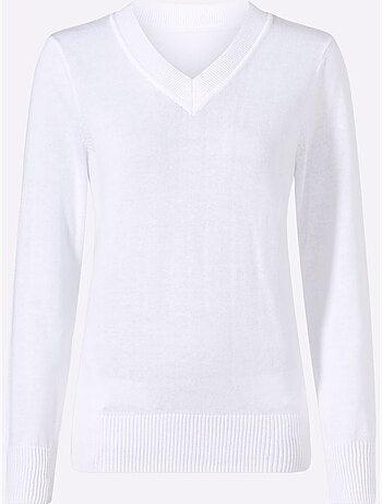 Pull à encolure en v pur coton - taille standard - witt