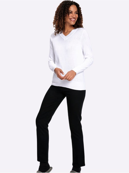 Pull à encolure en v pur coton - taille standard - witt - Kiabi Pull à encolure en v pur coton - taille standard - witt - Kiabi