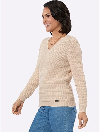 Pull à Encolure En V Pur Coton - Taille Standard - Witt