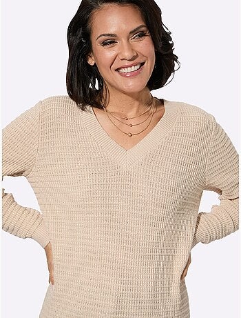 Pull à Encolure En V Pur Coton - Taille Standard - Witt
