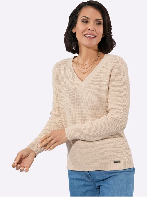 Pull à Encolure En V Pur Coton - Taille Standard - Witt - Kiabi Pull à Encolure En V Pur Coton - Taille Standard - Witt - Kiabi