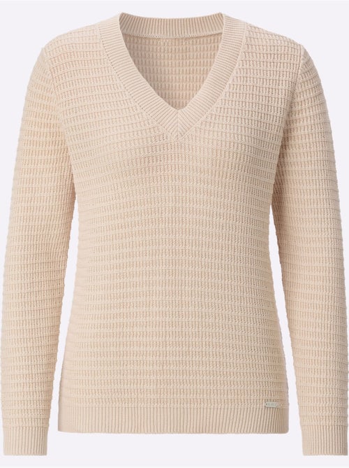 Pull à Encolure En V Pur Coton - Taille Standard - Witt - Kiabi Pull à Encolure En V Pur Coton - Taille Standard - Witt - Kiabi