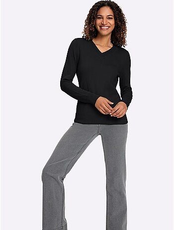 Pull à encolure en v pur coton - taille standard - witt